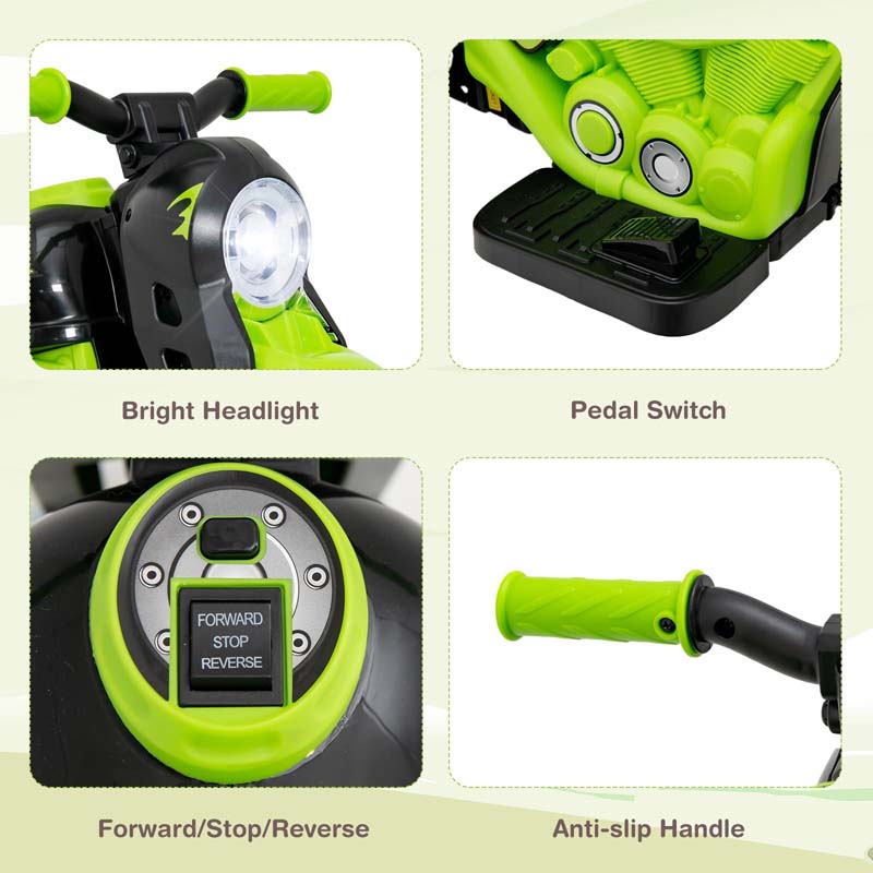 6V Kids Motorcycle w/Automatic Bubble Function & Music, 3-Wheel Vehicle Toy Electric Ride-On Car for Toddlers Ages 3+