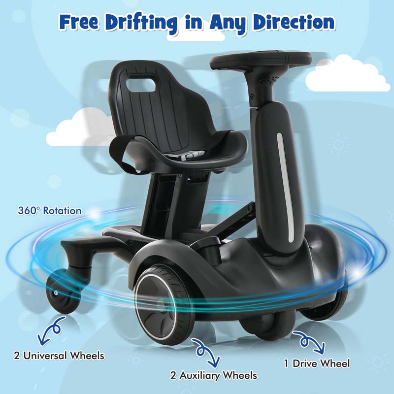 Kids Ride On Drift Car with 360° Spin & 2 Adjustable Heights , 6V Battery Powered Electric Vehicle Toddler Ride On Car Toy Gift