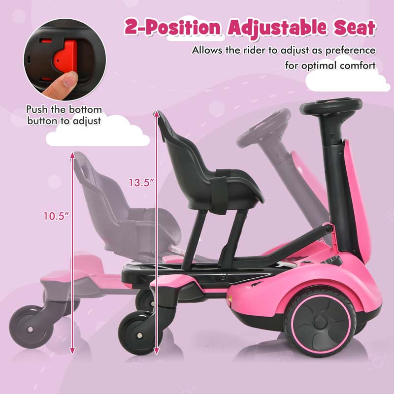Kids Ride On Drift Car with 360° Spin & 2 Adjustable Heights , 6V Battery Powered Electric Vehicle Toddler Ride On Car Toy Gift