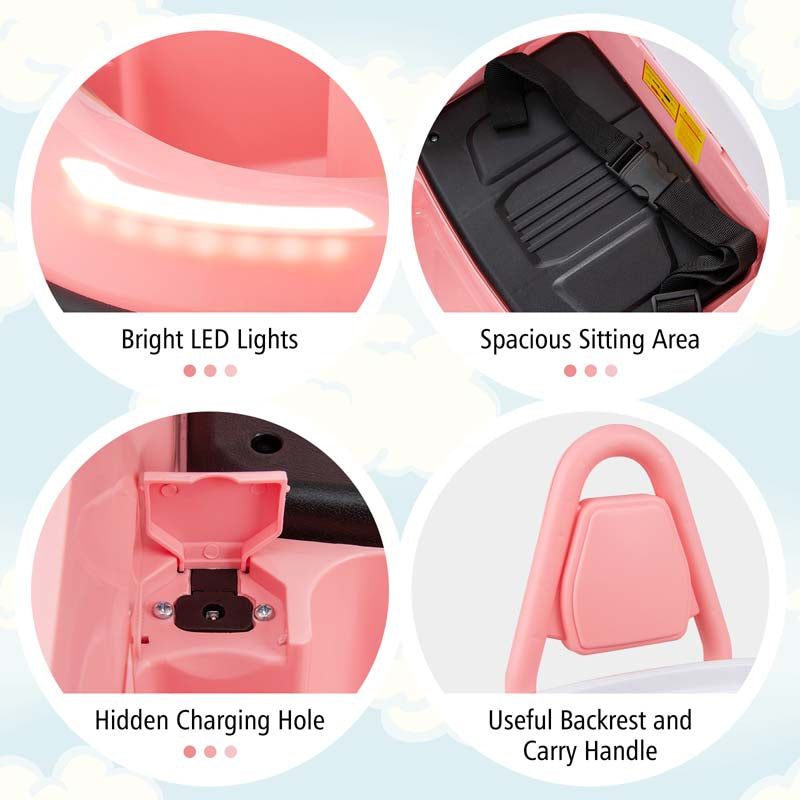 Toddler Ride on Bumper Car for Kids, 6V Electric Ride on Toy w/ 360° Spinning, Dual Motors, 2 Speeds, Music & LED Lights