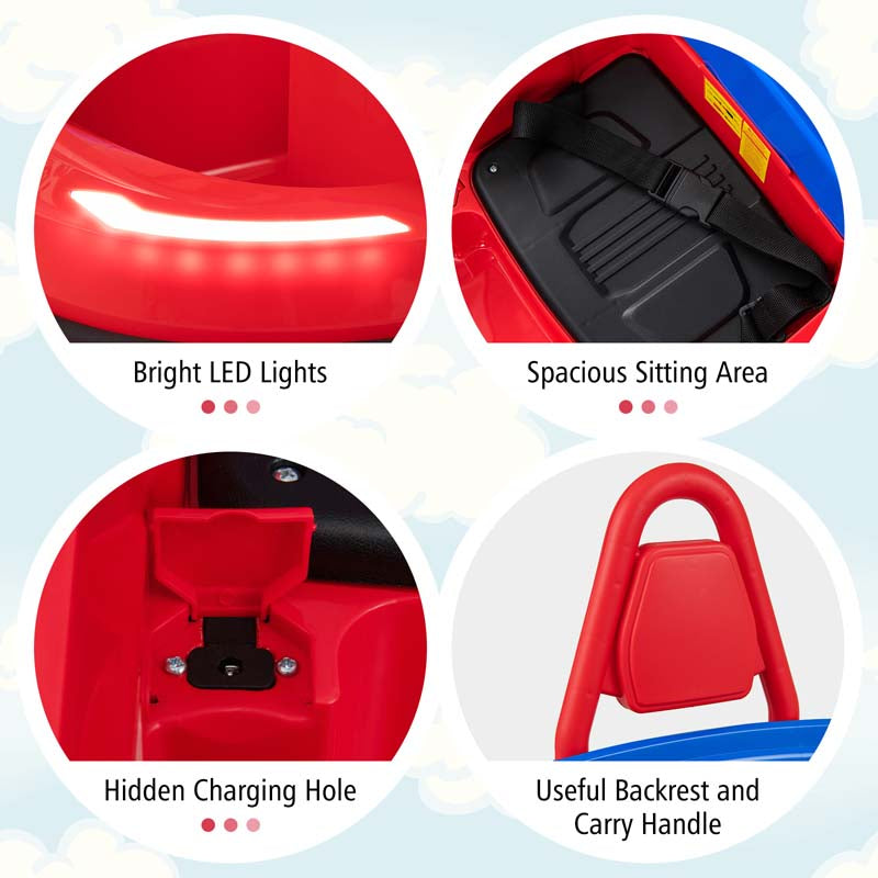 Toddler Ride on Bumper Car for Kids, 6V Electric Ride on Toy w/ 360° Spinning, Dual Motors, 2 Speeds, Music & LED Lights