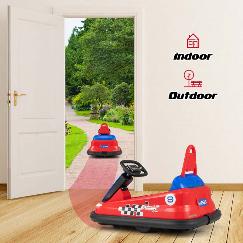 Toddler Ride on Bumper Car for Kids, 6V Electric Ride on Toy w/ 360° Spinning, Dual Motors, 2 Speeds, Music & LED Lights