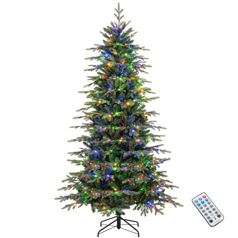 6/7.5/9 FT Pre-lit Artificial Christmas Tree with 260/380/560 Multicolor Lights, 714/1162/1770 Branch Tips, 11 Lighting Modes, Remote & Timer