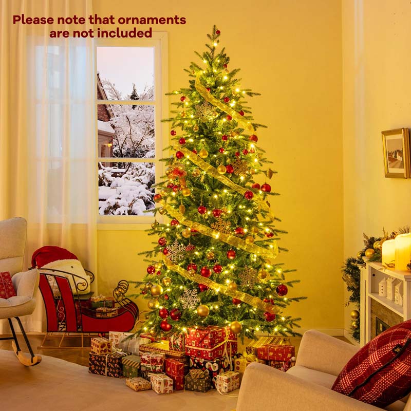 6/7.5/9 FT Pre-lit Artificial Christmas Tree with 260/380/560 Multicolor Lights, 714/1162/1770 Branch Tips, 11 Lighting Modes, Remote & Timer