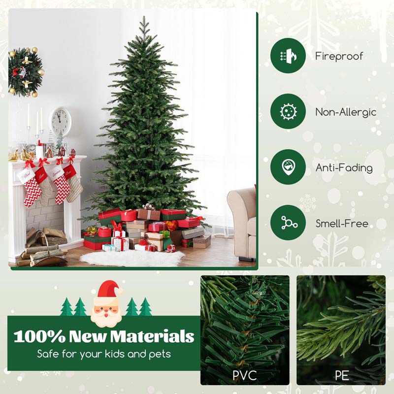 6/7.5/9 FT Pre-lit Artificial Christmas Tree with 260/380/560 Multicolor Lights, 714/1162/1770 Branch Tips, 11 Lighting Modes, Remote & Timer