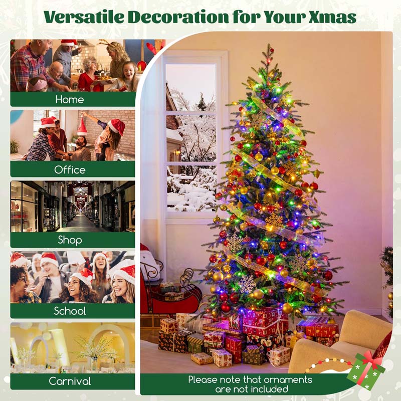 6/7.5/9 FT Pre-lit Artificial Christmas Tree with 260/380/560 Multicolor Lights, 714/1162/1770 Branch Tips, 11 Lighting Modes, Remote & Timer