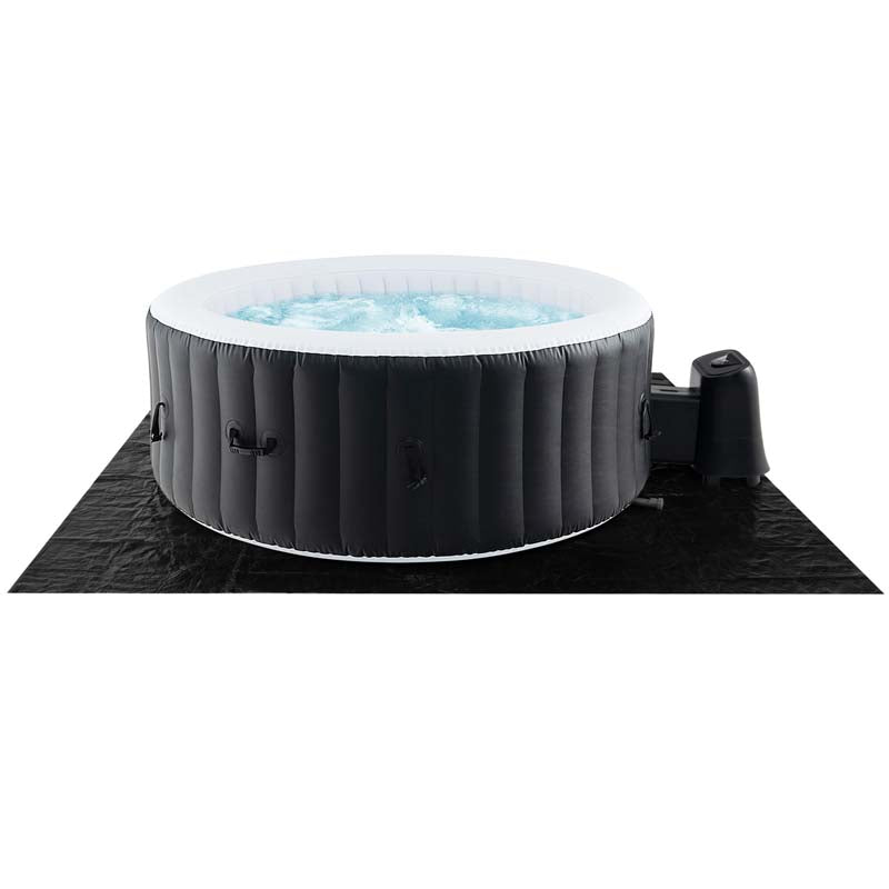 2-6 Person Inflatable Hot Tub with 110/130 Soothing Air Jets, Heater Pump & Cover, Portable Outdoor Water Spa Tub for Backyard