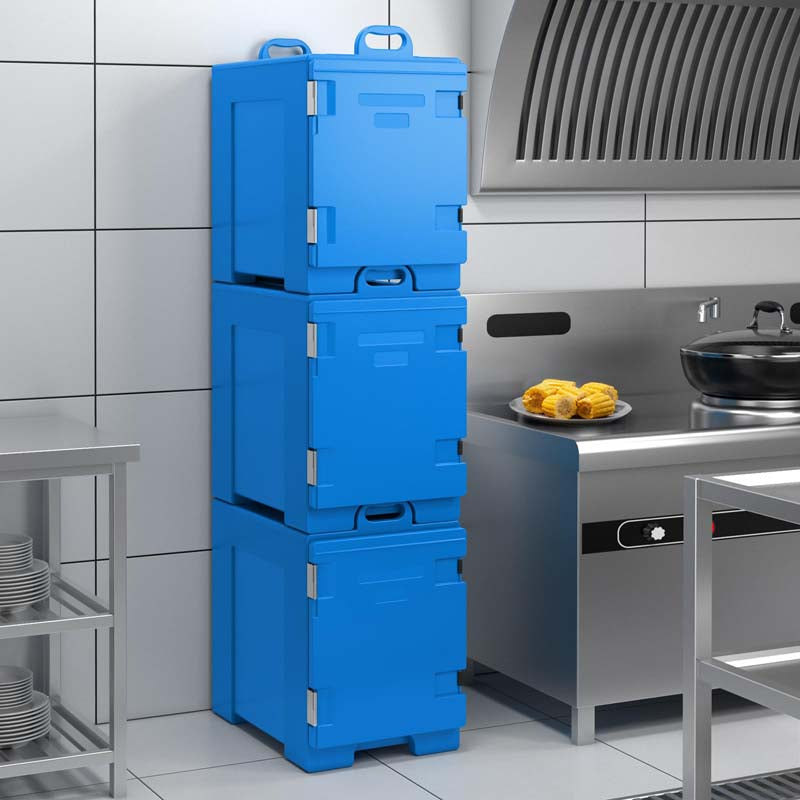 81 QT End-Loading Insulated Food Pan Carrier for 5 Full-Size Pans, LLDPE Portable Food Warmer with Fastener