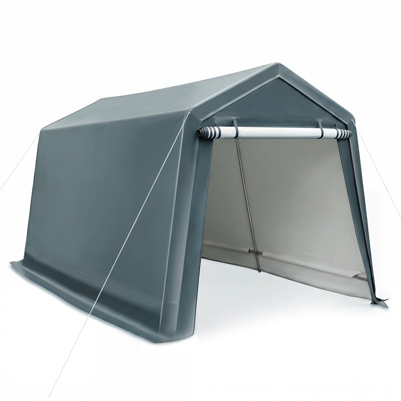 8 x 14 FT Heavy Duty Steel Enclosed Carport Car Canopy Tent Outdoor Garage Storage Shelter Shed with Waterproof Ripstop Cover