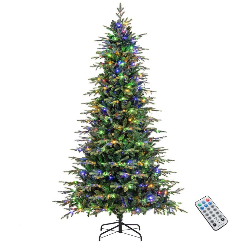 6/7.5/9 FT Pre-lit Artificial Christmas Tree with 260/380/560 Multicolor Lights, 714/1162/1770 Branch Tips, 11 Lighting Modes, Remote & Timer