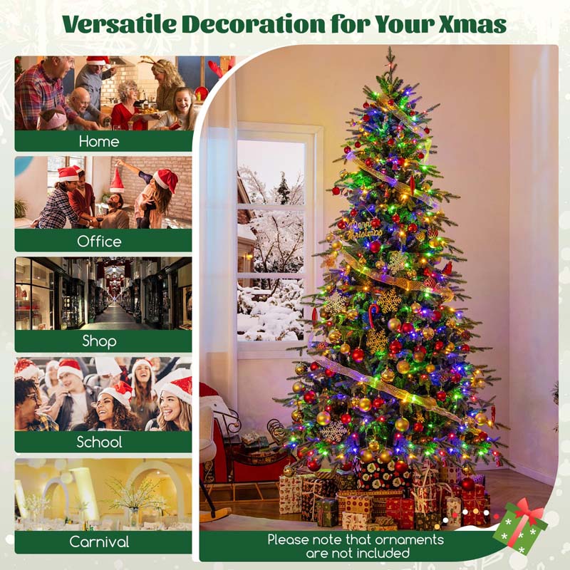 6/7.5/9 FT Pre-lit Artificial Christmas Tree with 260/380/560 Multicolor Lights, 714/1162/1770 Branch Tips, 11 Lighting Modes, Remote & Timer