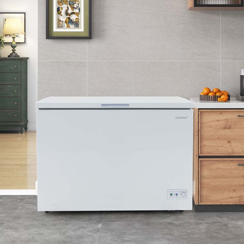 10 Cu.Ft. Chest Freezer Compact Deep Freezer with 7-Level Adjustable Temperature, Removable Basket