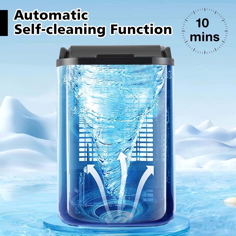 60Lbs/24H Nugget Ice Maker Countertop with 2 Ways Water Refill & Self-Cleaning, Stainless Steel Portable Ice Cube Machine