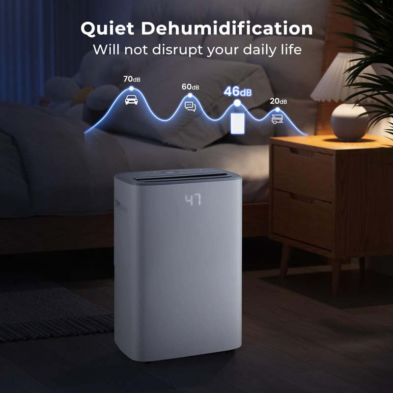 52 Pint Dehumidifier for Home Basement, 4500 Sq.Ft Portable Dehumidifier with Auto Drain, Clothes Drying Mode, Auto Defrost, 24H Timer & Child Lock