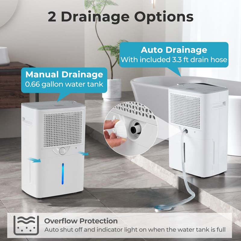 52 Pint Dehumidifier for Home Basement, 4500 Sq.Ft Portable Dehumidifier with Auto Drain, Clothes Drying Mode, Auto Defrost, 24H Timer & Child Lock