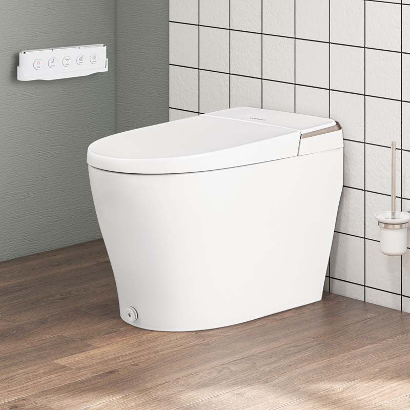 Elongated Smart Toilet with Built-in Bidet, Heated Seat, Auto Open/Close, Foot Sensor, Dryer, Night Light & 1.09 GPF Automatic/Blackout Flush