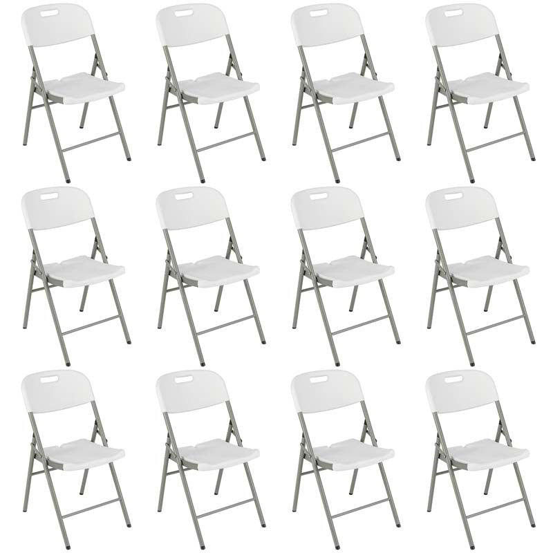 4/8/12 Pack HDPE Plastic Folding Chairs, Waiting Room Chairs with Metal Frame, Portable Banquet Chairs, Vinyl Stackable Party Chairs