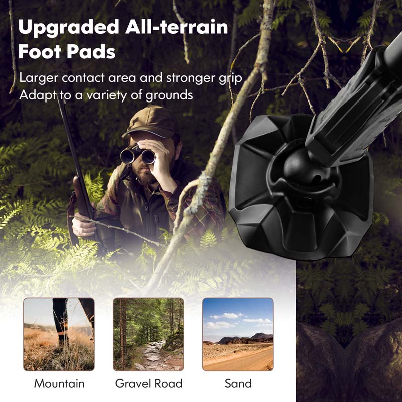 360° Swivel Silent Folding Hunting Blind Chair for Shooting Fishing, Portable Sniper Seat with 4 Adjustable Legs, All-Terrain Foot Pads