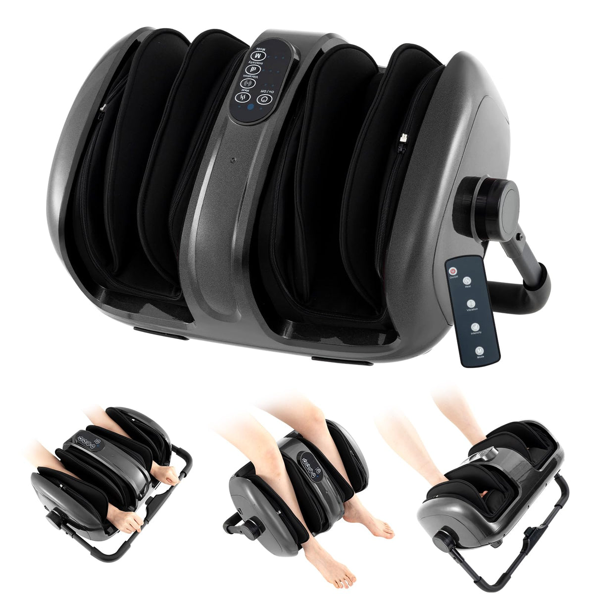 Shiatsu Foot & Calf Massager with Heat, Vibration Compression Electric Leg Massager for Neuropathy, Plantar Fasciitis Relief, Muscle Arm Relax