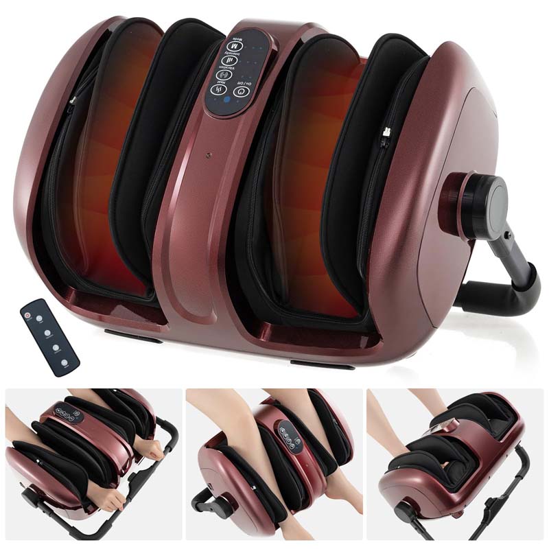 Shiatsu Foot & Calf Massager with Heat, Vibration Compression Electric Leg Massager for Neuropathy, Plantar Fasciitis Relief, Muscle Arm Relax