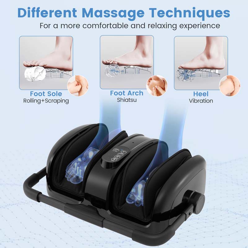 Shiatsu Foot & Calf Massager with Heat, Vibration Compression Electric Leg Massager for Neuropathy, Plantar Fasciitis Relief, Muscle Arm Relax