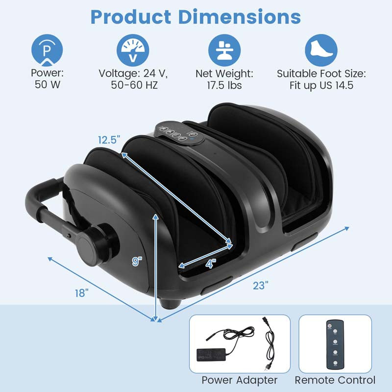 Shiatsu Foot & Calf Massager with Heat, Vibration Compression Electric Leg Massager for Neuropathy, Plantar Fasciitis Relief, Muscle Arm Relax