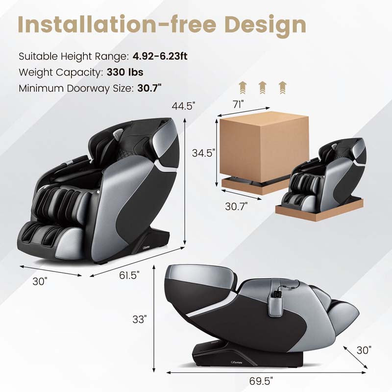 3D SL Track Zero Gravity Massage Chair Full Body Massage Recliner with AI Voice Control