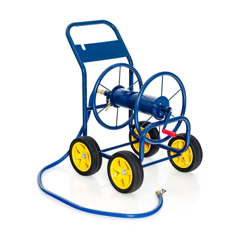 Garden Hose Reel Cart Holds 330 FT of 3/4" or 5/8” & 400 FT of 1/2" Hose, Heavy Duty Yard Water Planting Cart