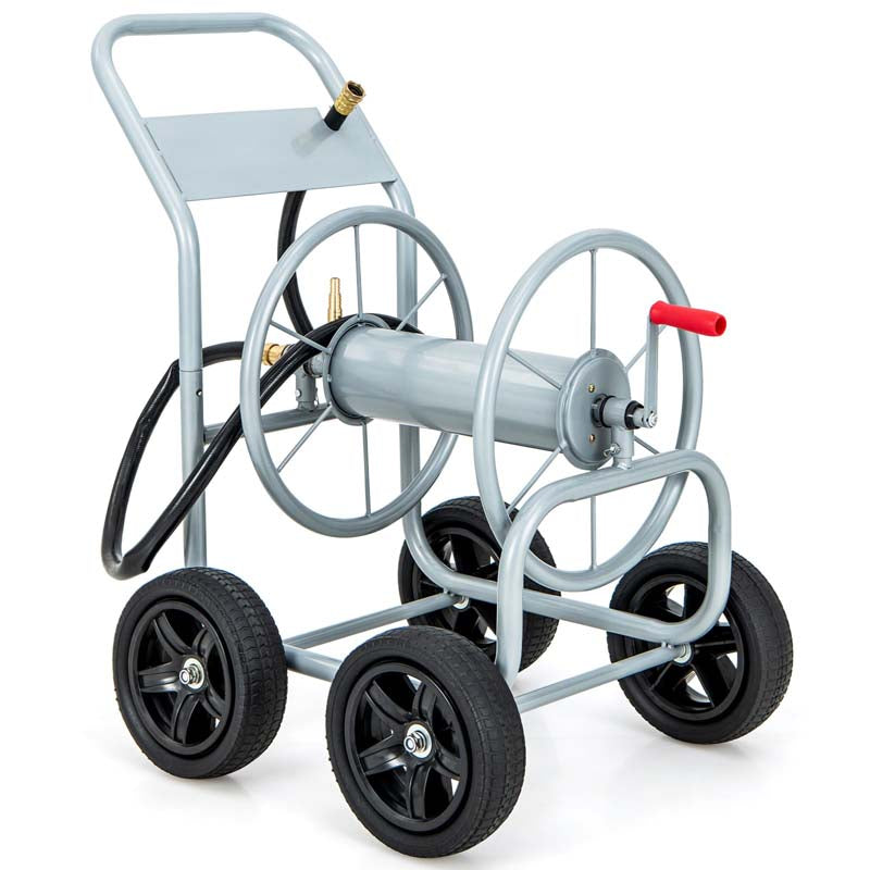 Garden Hose Reel Cart Holds 330 FT of 3/4" or 5/8” & 400 FT of 1/2" Hose, Heavy Duty Yard Water Planting Cart