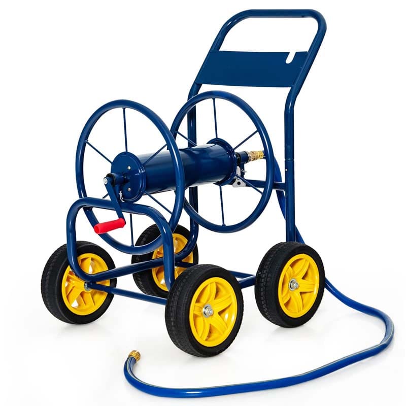 Garden Hose Reel Cart Holds 330 FT of 3/4" or 5/8” & 400 FT of 1/2" Hose, Heavy Duty Yard Water Planting Cart