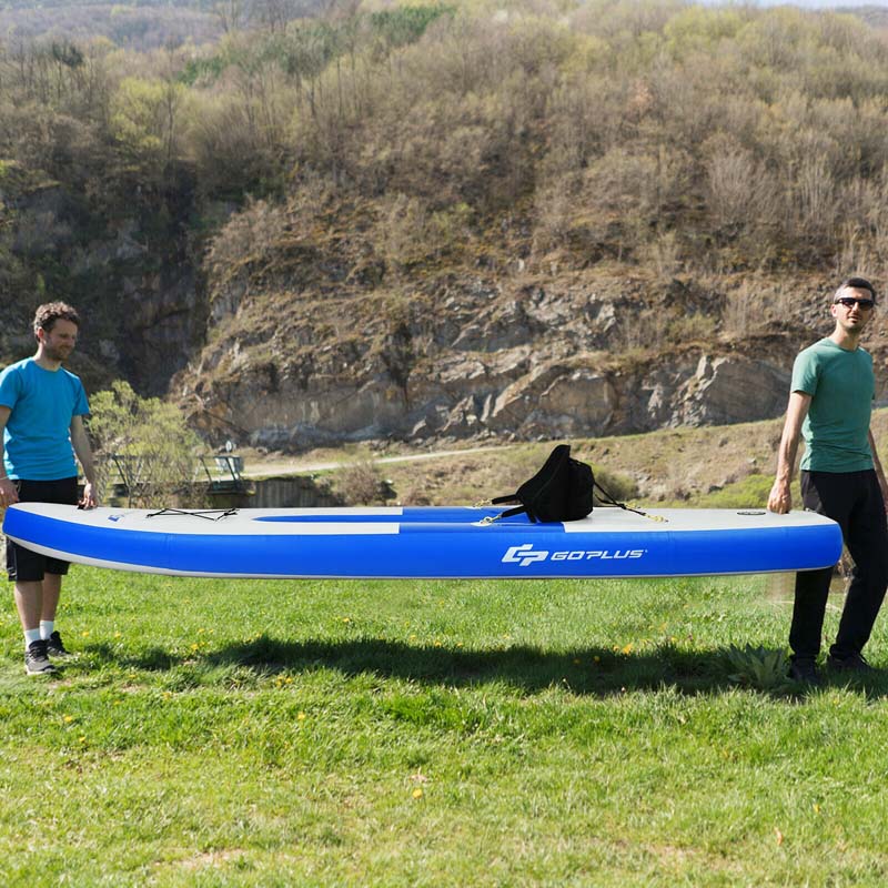 1-Person Inflatable Kayak with Hand Pump & Adjustable Aluminum Oars, 11FT Portable Canoe Boat Raft Kayaks for Fishing Touring