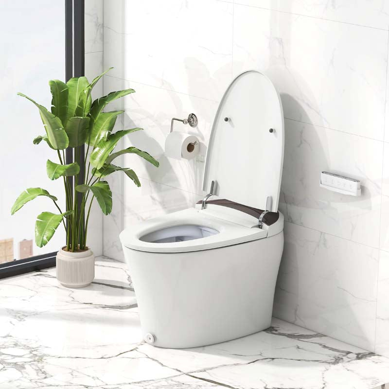 Elongated Smart Toilet, Bidet Toilet with Adjustable Heated Seat, Auto Open/Close, Foot Sensor, Dryer, Night Light & 1.16 GPF Automatic/Blackout Flush
