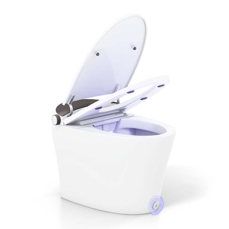 Elongated Smart Toilet, Bidet Toilet with Adjustable Heated Seat, Auto Open/Close, Foot Sensor, Dryer, Night Light & 1.16 GPF Automatic/Blackout Flush