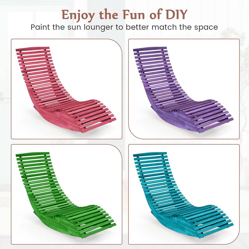 Acacia Wood Outdoor Patio Rocking Chair with Widened Slatted Seat & High Back, Porch Rocker Sun Lounger for Backyard Garden