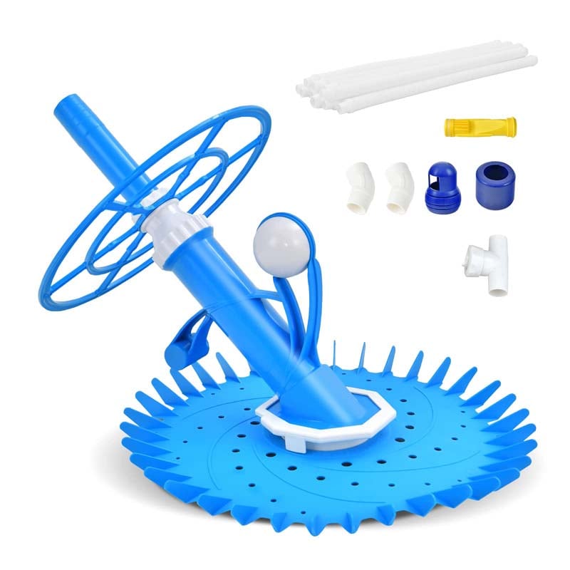 Upgraded Automatic Pool Cleaner, Vacuum Suction Side Pool Sweeper with 10FT Extension Hoses & 36-Fin Disc for Pools, Floors & Walls
