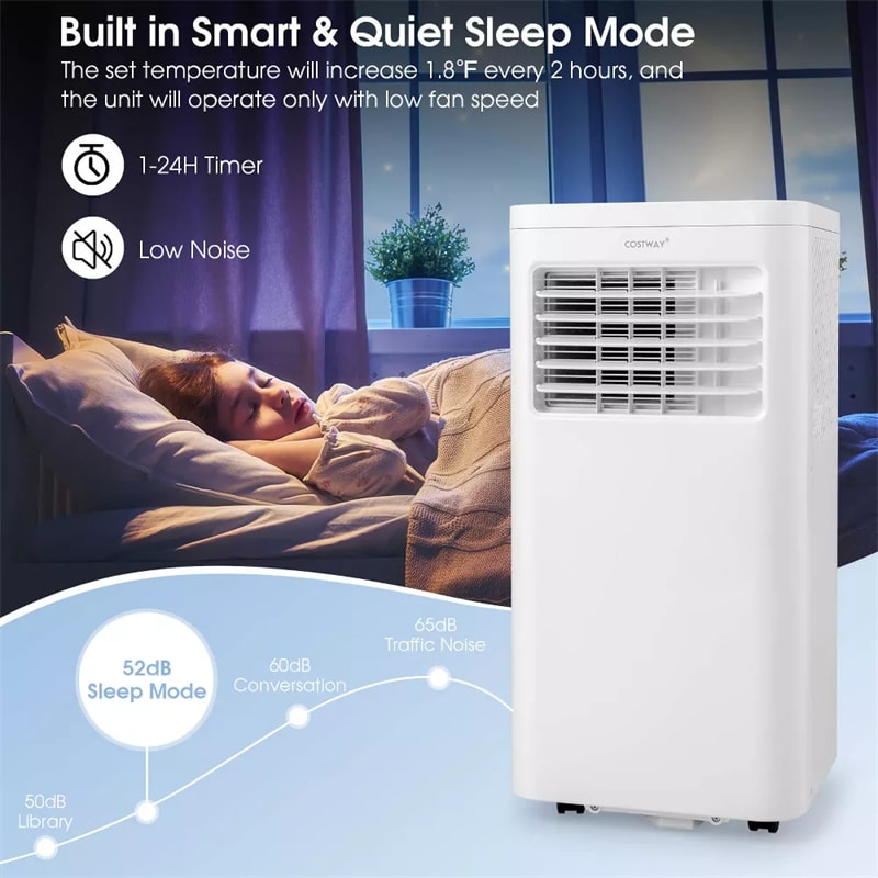 10000 BTU 3-in-1 Portable Air Conditioner, Personal Standing AC Cooling Unit with Dehumidifier, 24H Timer, Window Kit & Wheels for Bedroom, Dorm