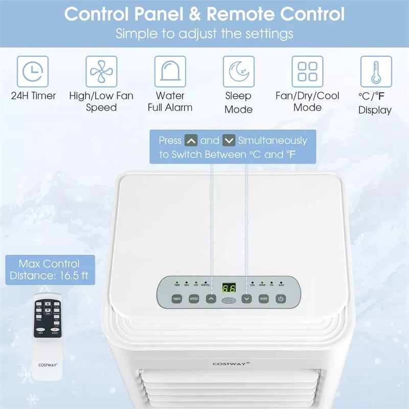 10000 BTU 3-in-1 Portable Air Conditioner, Personal Standing AC Cooling Unit with Dehumidifier, 24H Timer, Window Kit & Wheels for Bedroom, Dorm