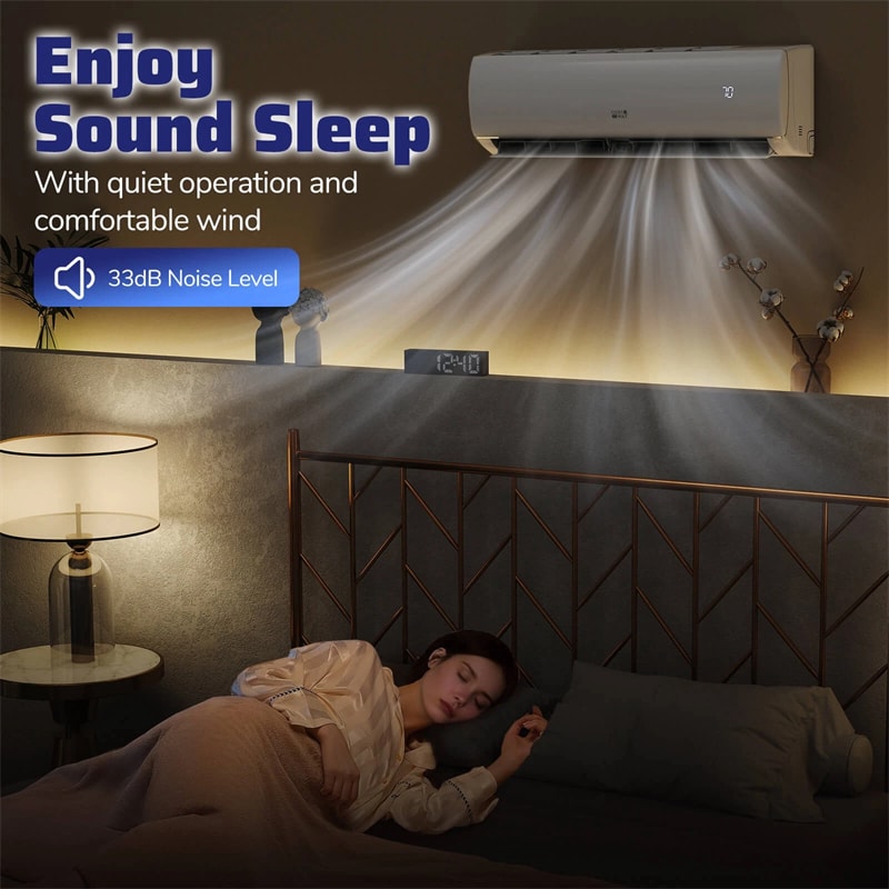 11500 BTU WiFi Ductless Mini Split Air Conditioner with Heat Pump, 17 SEER2 Inverter Split AC Works with Alexa Cools up to 750 Sq.Ft