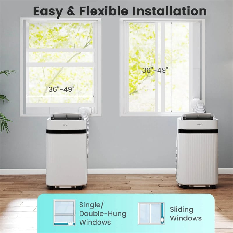 12000 BTU Portable Air Conditioner, 3-in-1 AC Unit with Fan, Dehumidifier & Sleep Mode, 24H Timer, Window Kit, Cools Room up to 550 Sq. Ft