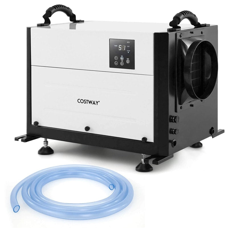 124 PPD Commercial Dehumidifier, 1300 Sq.Ft Crawl Space Dehumidifier with Drain Hose, Auto Defrost, 3 Modes & 24H Timer for Basement, Warehouse