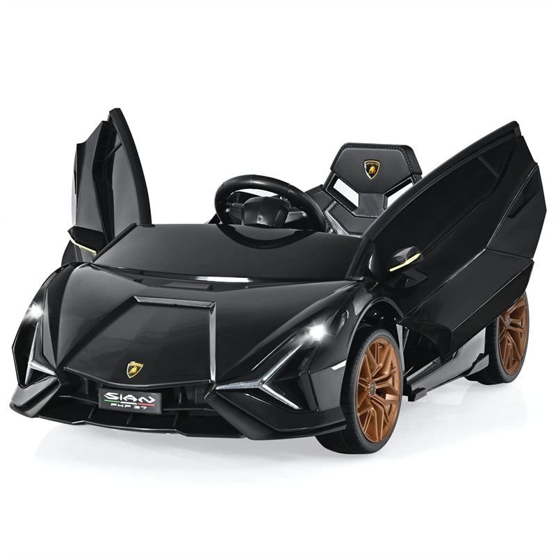 12V Licensed Lamborghini Sian FKP 37 Kids Ride-On Car with Remote, Electric Toy Roadster Carbon Fiber Textured for Toddler