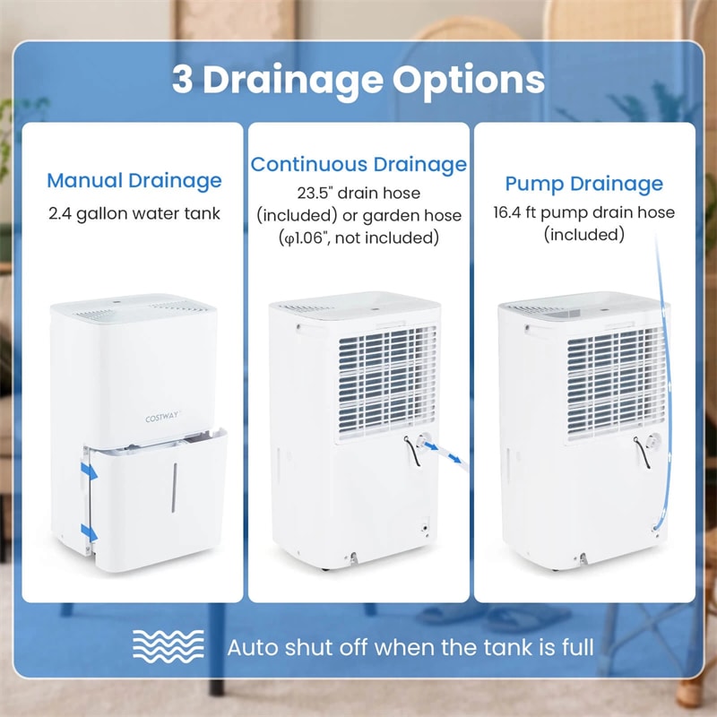 150 Pints Energy Star Dehumidifier with Pump Drain Hose, 7000 Sq.Ft Portable Dehumidifier w/24H Timer, LED Display & Auto Defrost for Basement, Garage