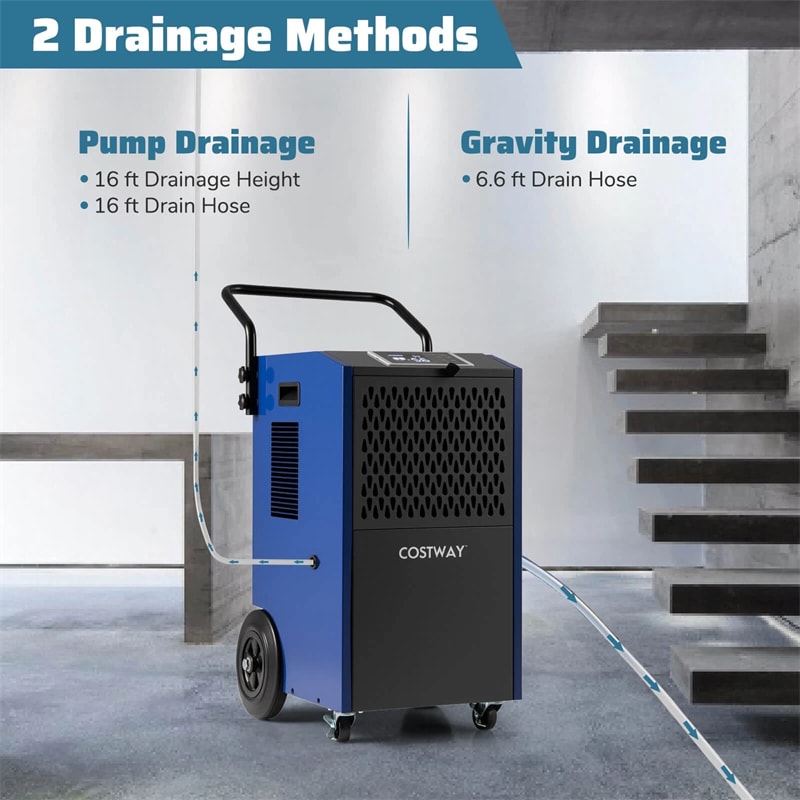 154 Pints Commercial Dehumidifier with Pump & Drain Hose, Heavy Duty Portable Industrial for Home Basements Job Sites