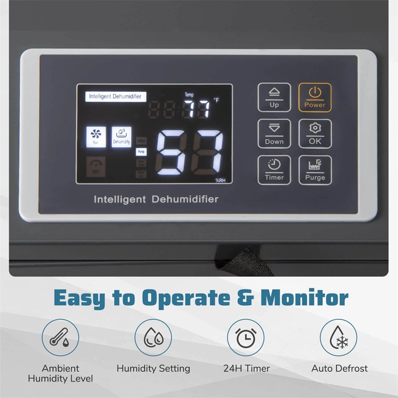 154 Pints Commercial Dehumidifier with Pump & Drain Hose, Heavy Duty Portable Industrial for Home Basements Job Sites