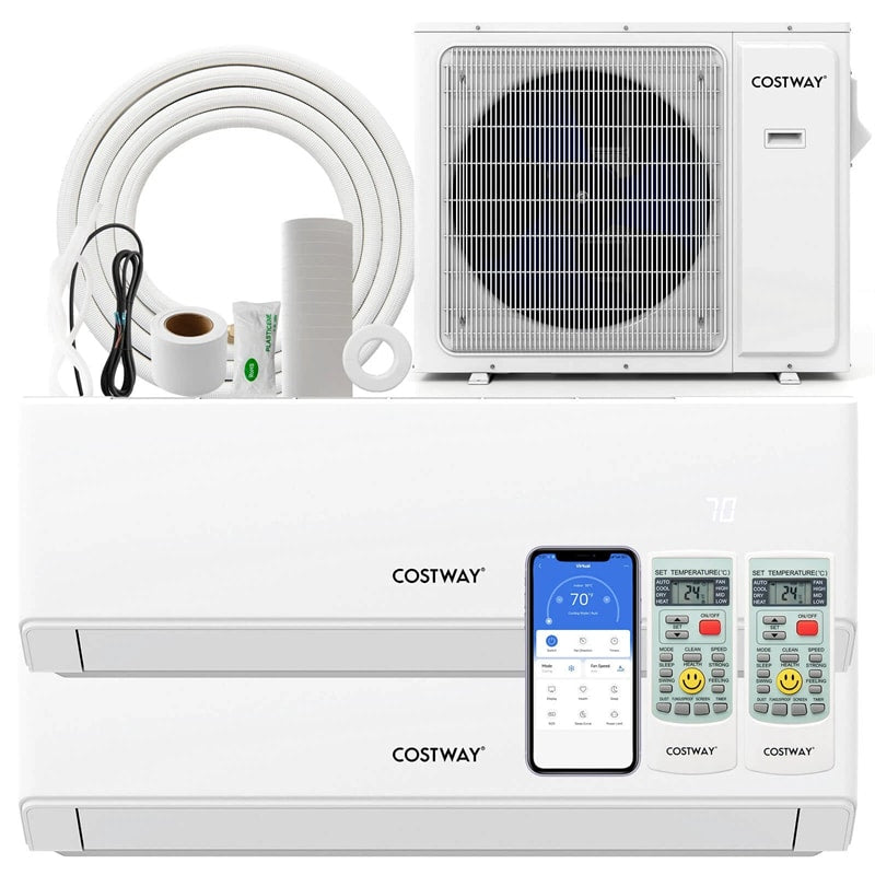 18000 BTU 22 SEER2 Dual Zone Mini Split Air Conditioner & Heater, WiFi Enabled Inverter Split System AC Unit with Heat Pump & Energy Star