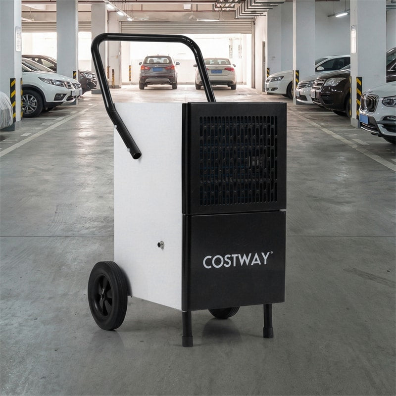 189 Pints Commercial Dehumidifier, 7,500 Sq.Ft Industrial Dehumidifier with Pump, 3.3Ft Drain Hose & Wheels for Basement, Warehouse, Job Sites