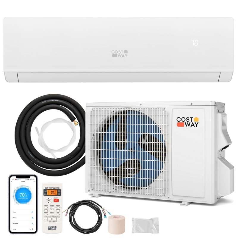 Energy Star Certified 18000 BTU 25 SEER2 Mini Split Air Conditioner with Heat Pump, 208-230V WiFi Enabled Ductless Inverter AC Unit Works with Alexa