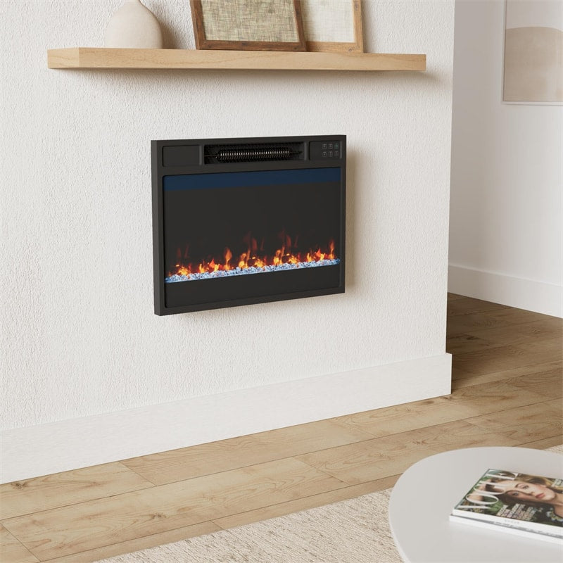 23" Infrared Quartz Electric Fireplace Insert, 1500W Recessed Heater with Remote Control, 6 Flame Colors, 5 Brightness & 8H Timer, ETL Certified