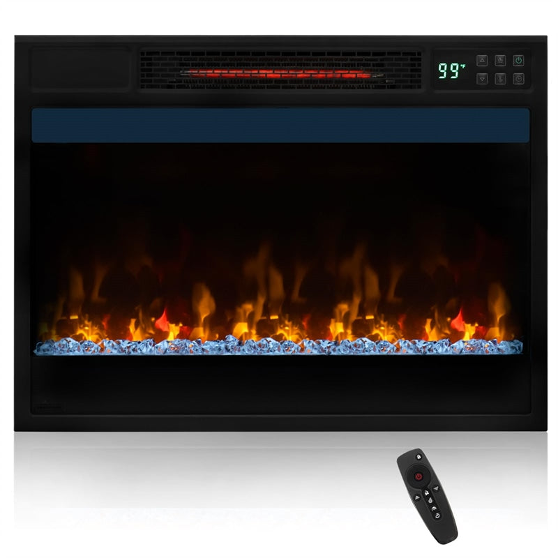 23" Infrared Quartz Electric Fireplace Insert, 1500W Recessed Heater with Remote Control, 6 Flame Colors, 5 Brightness & 8H Timer, ETL Certified