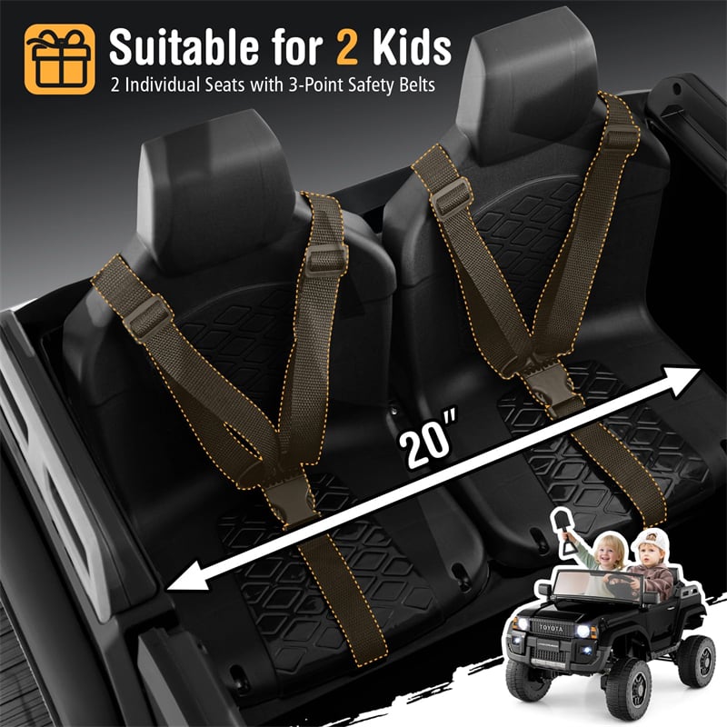 24V 2-Seater Ride on Car, Licensed Toyota LC250 Electric Ride-On Truck with Remote, 4WD/2WD Switchable & Spring Suspension for Kids Ages 3+